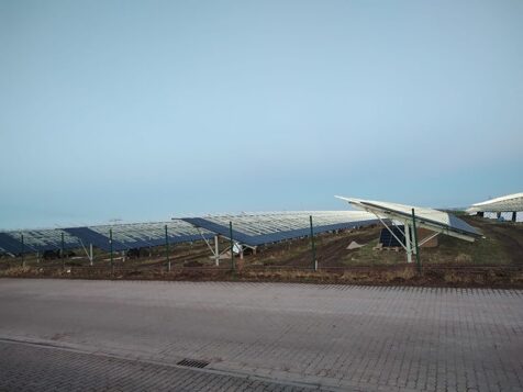 Installation of ground mounted photovoltaic panels Atzendorf Solar Park 10