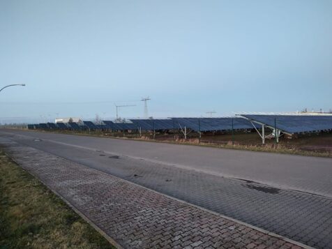 Installation of ground mounted photovoltaic panels Atzendorf Solar Park 12