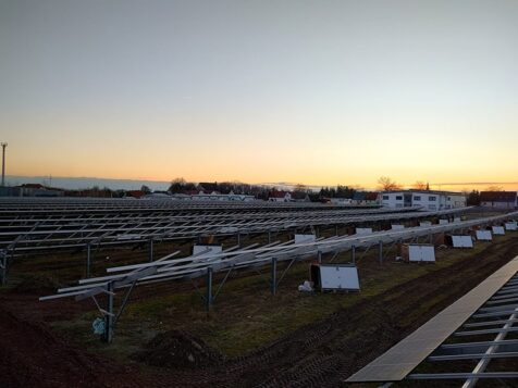 Installation of ground mounted photovoltaic panels Atzendorf Solar Park 13