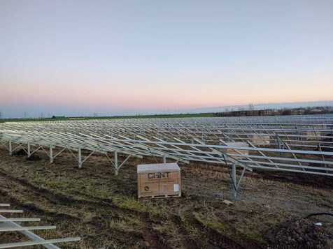 Installation of ground mounted photovoltaic panels Atzendorf Solar Park 15
