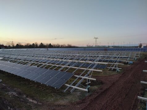 Installation of ground mounted photovoltaic panels Atzendorf Solar Park 18