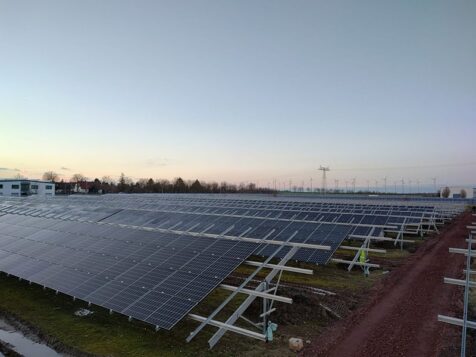 Installation of ground mounted photovoltaic panels Atzendorf Solar Park 19