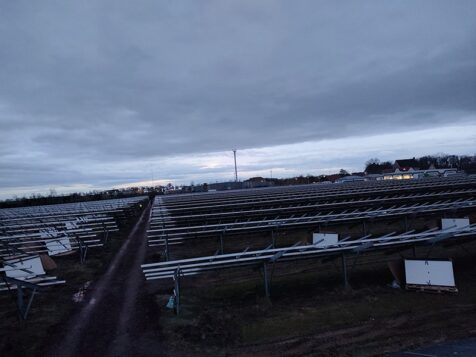 Installation of ground mounted photovoltaic panels Atzendorf Solar Park 3