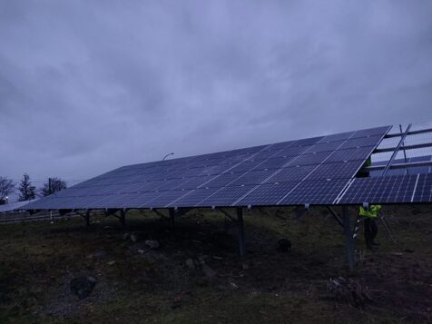 Installation of ground mounted photovoltaic panels Atzendorf Solar Park 5