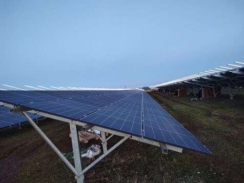 Installation of ground mounted photovoltaic panels Atzendorf Solar Park 7