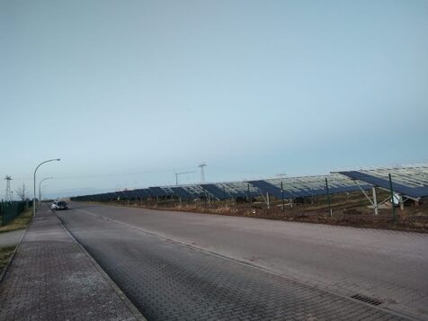 Installation of ground mounted photovoltaic panels Atzendorf Solar Park 9