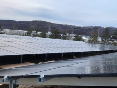Installation of ground mounted photovoltaic panels Seebach Solar Park 5