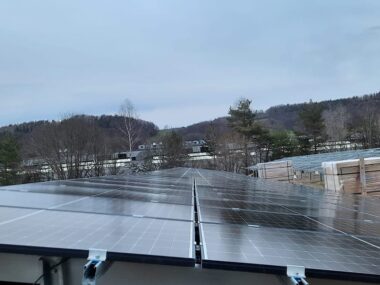 Installation of ground mounted photovoltaic panels Seebach Solar Park 7