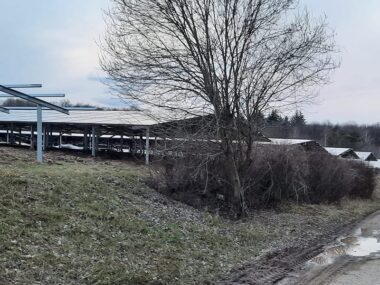 Installation of ground mounted photovoltaic panels Seebach Solar Park 8