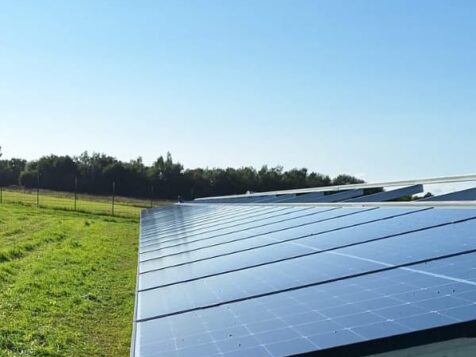 Installation of ground mounted photovoltaic panels Steimbke Solar Park 1